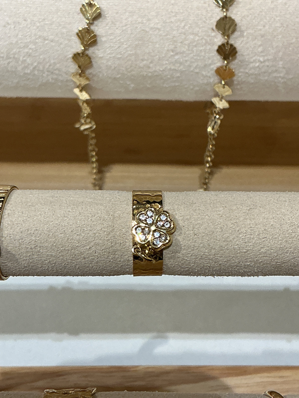 Bague breloque trèfle diams