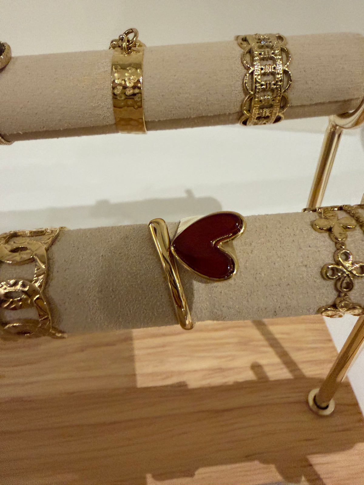 Bague coeur rouge