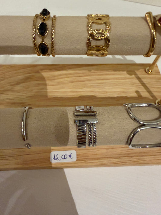 Bague double anneau + diams