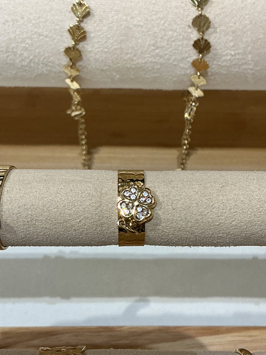 Bague breloque trèfle diams